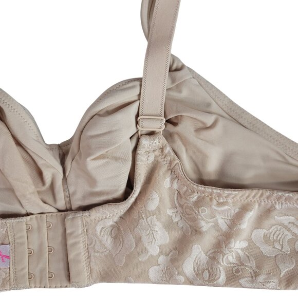 Wacoal Awareness Wire Free Bra Tan 44C Lined Floral Lace Adj Soft Cup #85276 - Picture 7 of 11